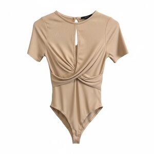 Tan Short Sleeve Bodysuit